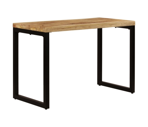 Mesa de comedor de madera maciza de mango y acero 115x55x76 cm