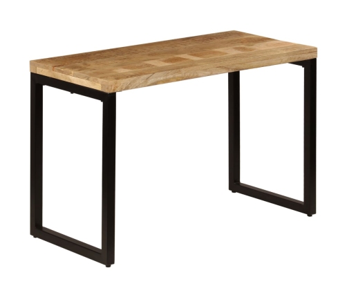 Mesa de comedor de madera maciza de mango y acero 115x55x76 cm