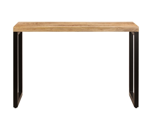 Mesa de comedor de madera maciza de mango y acero 115x55x76 cm