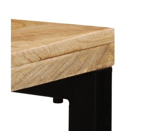 Mesa de comedor de madera maciza de mango y acero 115x55x76 cm