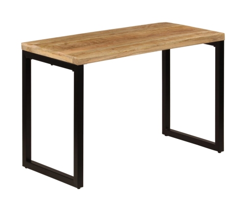 Mesa de comedor de madera maciza de mango y acero 115x55x76 cm