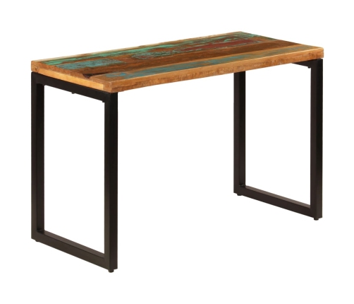 Mesa de comedor de madera maciza reciclada y acero 115x55x76 cm