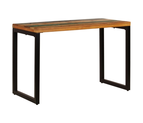 Mesa de comedor de madera maciza reciclada y acero 115x55x76 cm