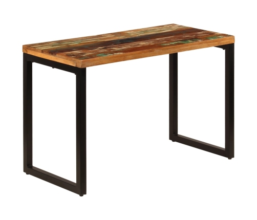 vidaXL Mesa de comedor de madera maciza reciclada y acero 115x55x76 cm