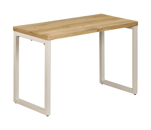 Mesa de comedor de madera maciza de mango y acero 115x55x76 cm