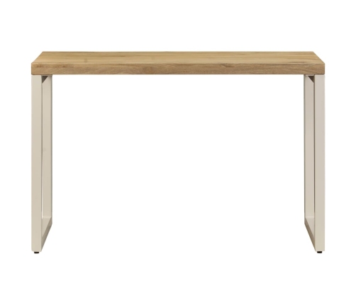 Mesa de comedor de madera maciza de mango y acero 115x55x76 cm