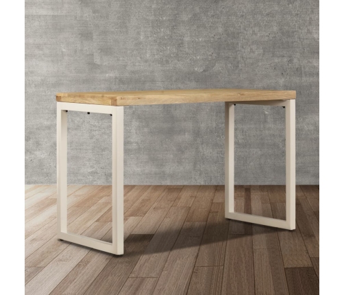 vidaXL Mesa de comedor de madera maciza de mango y acero 115x55x76 cm