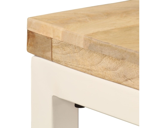 Mesa de comedor de madera maciza de mango y acero 115x55x76 cm