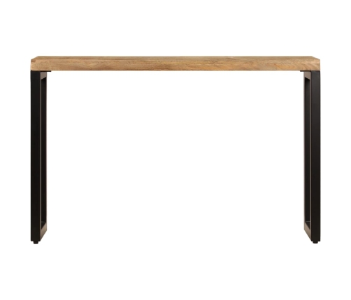 Mesa consola madera maciza de mango y acero 120x35x76 cm