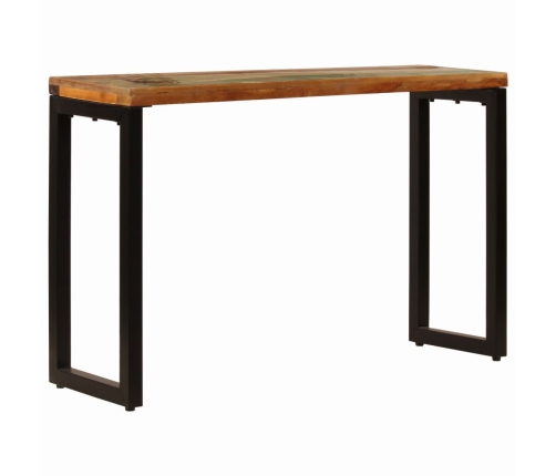 Mesa consola madera maciza reciclada y acero 120x35x76 cm