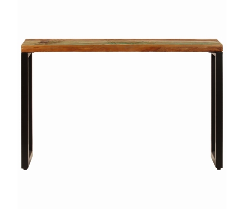 Mesa consola madera maciza reciclada y acero 120x35x76 cm