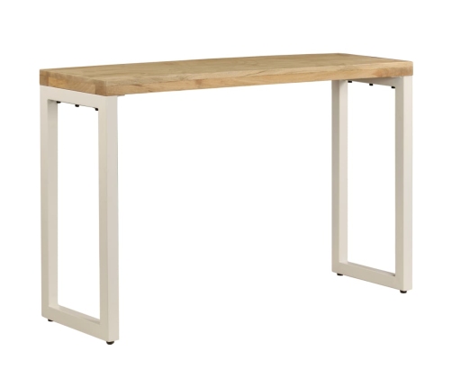 Mesa consola madera maciza de mango y acero 120x35x76 cm