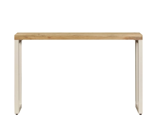 Mesa consola madera maciza de mango y acero 120x35x76 cm