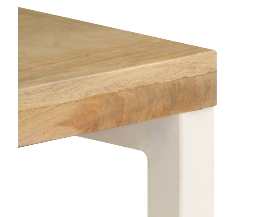 Mesa consola madera maciza de mango y acero 120x35x76 cm