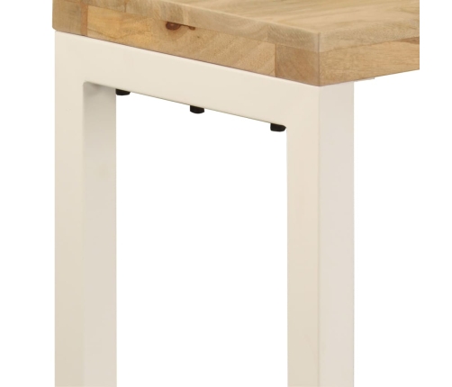 Mesa consola madera maciza de mango y acero 120x35x76 cm