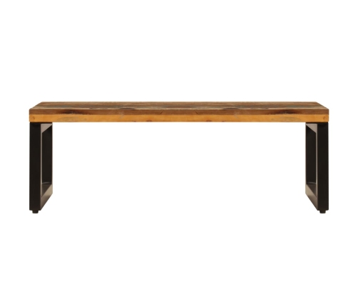 Mesa de centro de madera maciza reciclada y acero 100x50x35 cm