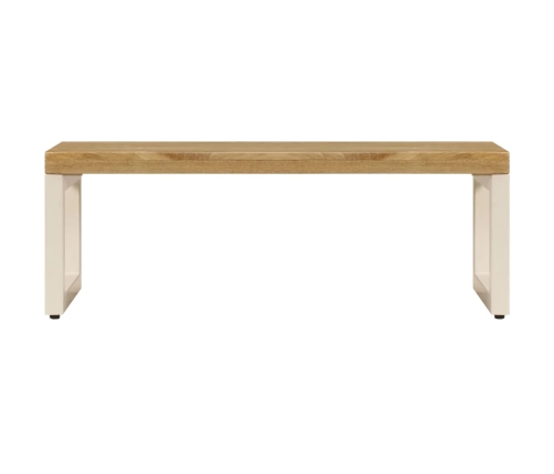 vidaXL Mesa de centro madera maciza de mango y acero 100x50x35 cm