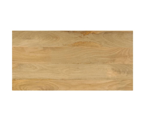 vidaXL Mesa de centro madera maciza de mango y acero 100x50x35 cm