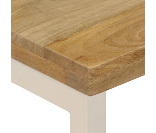 vidaXL Mesa de centro madera maciza de mango y acero 100x50x35 cm