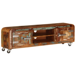 Mueble para TV madera maciza reciclada 120x30x36 cm