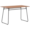 vidaXL Mesa de comedor contrachapada maciza acero marrón 120x60x73 cm