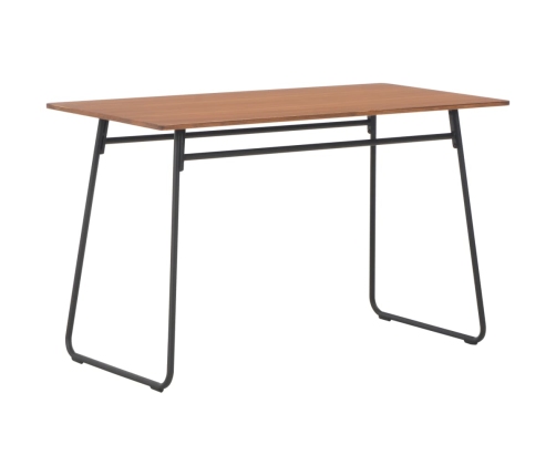 vidaXL Mesa de comedor contrachapada maciza acero marrón 120x60x73 cm