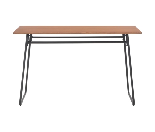 vidaXL Mesa de comedor contrachapada maciza acero marrón 120x60x73 cm