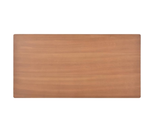 vidaXL Mesa de comedor contrachapada maciza acero marrón 120x60x73 cm