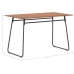 vidaXL Mesa de comedor contrachapada maciza acero marrón 120x60x73 cm