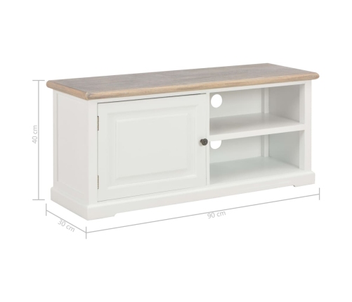 Mueble para TV de madera blanco 90x30x40 cm