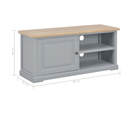 Mueble para TV de madera gris 90x30x40 cm