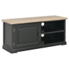 Mueble para TV de madera negro 90x30x40 cm