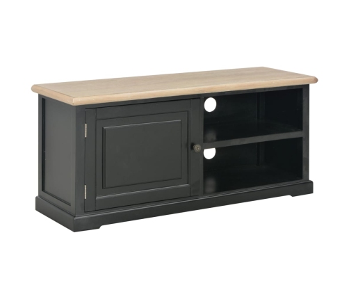 Mueble para TV de madera negro 90x30x40 cm