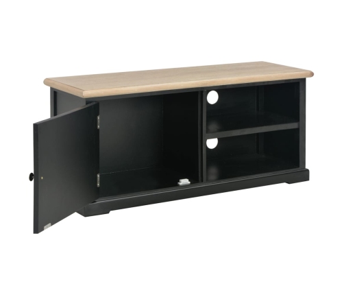 Mueble para TV de madera negro 90x30x40 cm