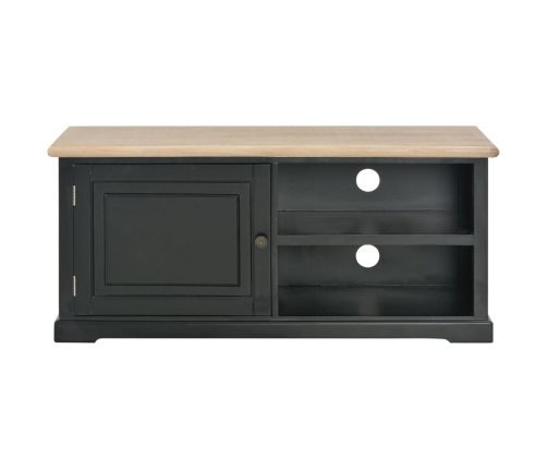 Mueble para TV de madera negro 90x30x40 cm