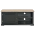 Mueble para TV de madera negro 90x30x40 cm