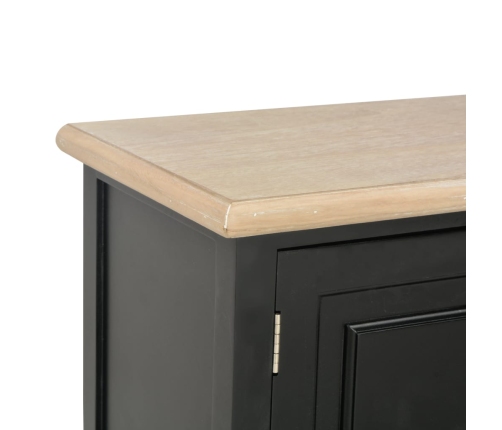 Mueble para TV de madera negro 90x30x40 cm