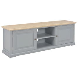 Mueble para TV de madera gris 120x30x40 cm