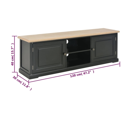 vidaXL Mueble para TV madera negro 120x30x40 cm