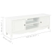 Mueble para TV de madera blanco 120x30x40 cm