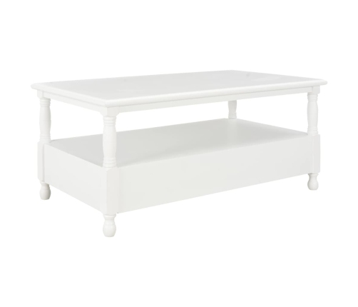 vidaXL Mesa de centro de madera blanca 100x55x45 cm