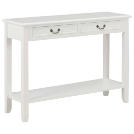 Mesa consola de madera blanco 110x35x80 cm