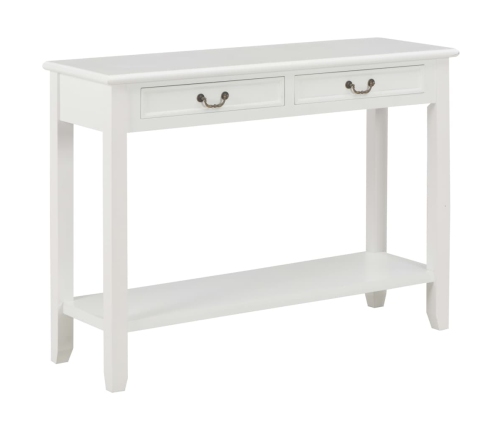 Mesa consola de madera blanco 110x35x80 cm