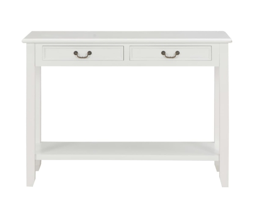 Mesa consola de madera blanco 110x35x80 cm