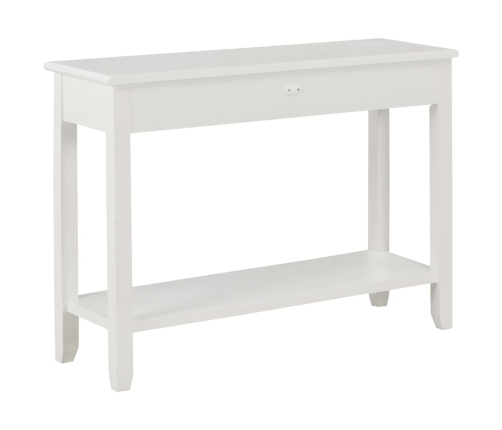 Mesa consola de madera blanco 110x35x80 cm