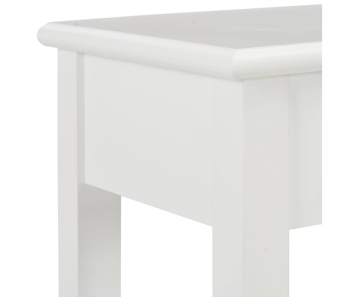 Mesa consola de madera blanco 110x35x80 cm