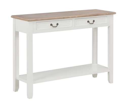 Mesa consola de madera blanco 110x35x80 cm