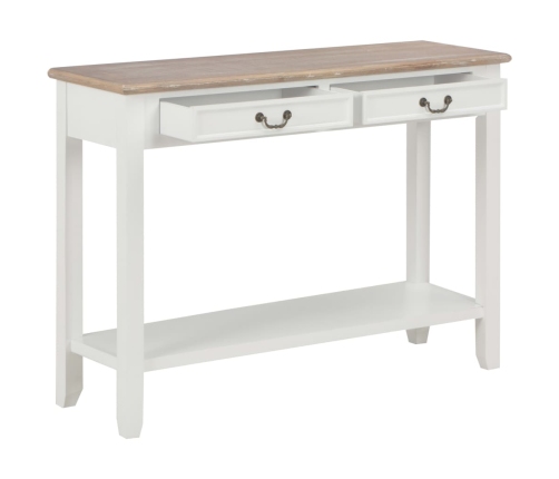 Mesa consola de madera blanco 110x35x80 cm