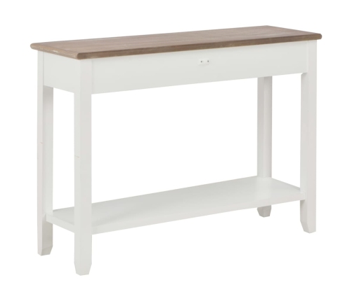 Mesa consola de madera blanco 110x35x80 cm