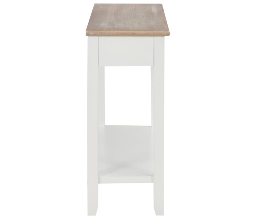 Mesa consola de madera blanco 110x35x80 cm